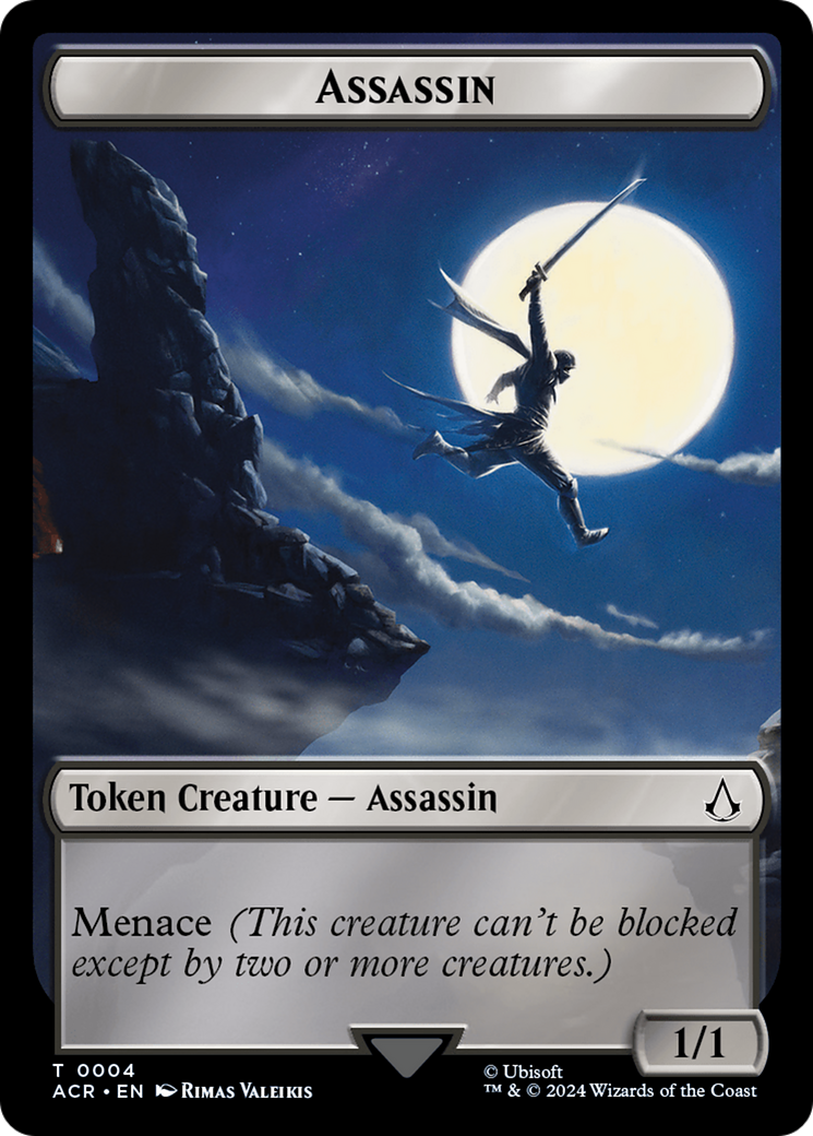Assassin // Treasure Double-Sided Token (4 // 6) [Universes Beyond: Assassin's Creed]