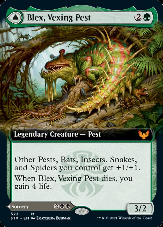 Blex, Vexing Pest (Extended Art) (322) [Strixhaven: School of Mages]