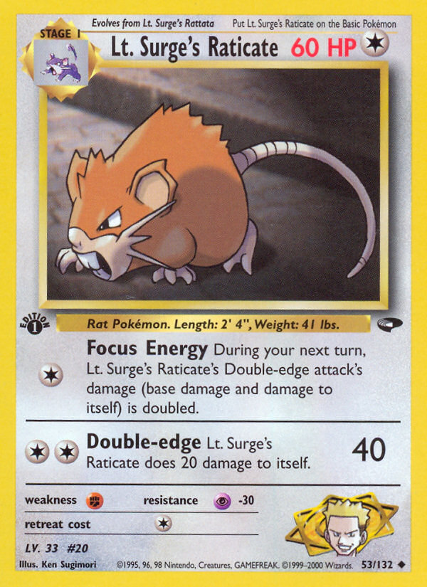 Lt. Surge's Raticate (053/132) [Gym Challenge]