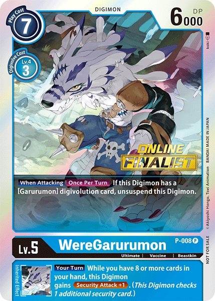 WereGarurumon - P-008 (2021 Championship Online Regional) [Online Finalist] (P-008 P) [Digimon Promotion Cards]