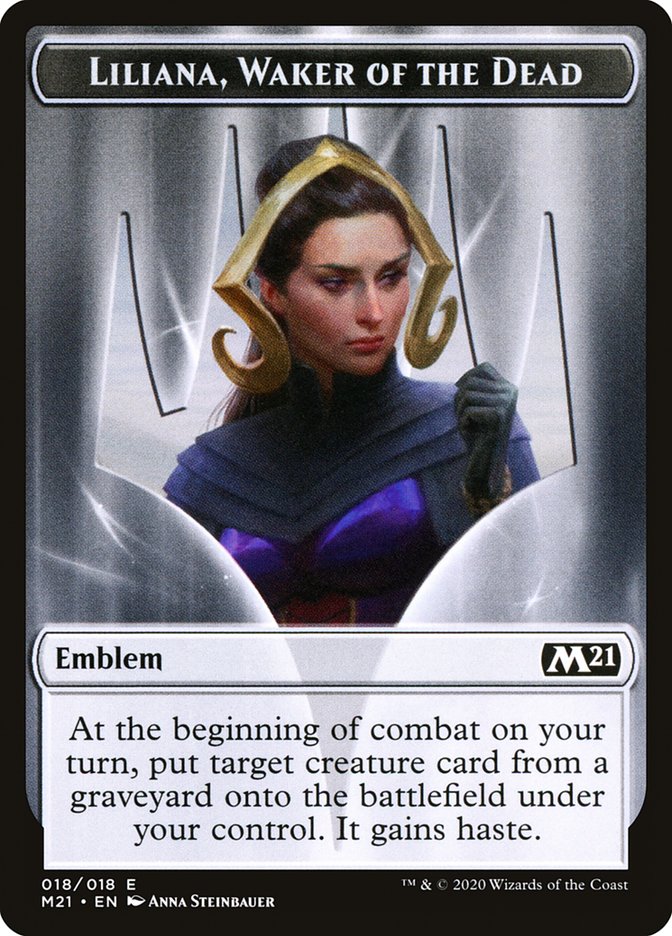 Emblem - Liliana, Waker of the Dead (18) [Core Set 2021]