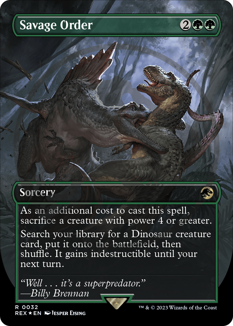 Savage Order (Borderless) (Emblem) (32) [Universes Beyond: Jurassic World Collection]