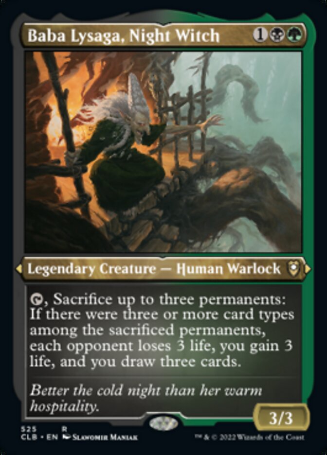 Baba Lysaga, Night Witch (Foil Etched) (525) [Commander Legends: Battle for Baldur's Gate]