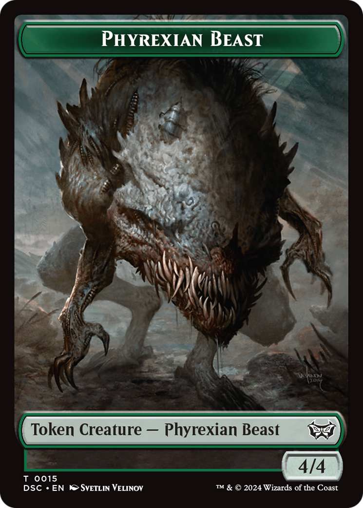 Phyrexian Beast // Manifest Double-Sided Token (15 // 18) [Commander: Duskmourn: House of Horror]