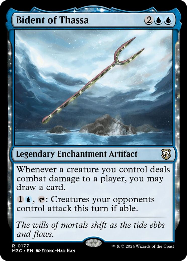 Bident of Thassa (Ripple Foil) (177) [Commander: Modern Horizons 3]
