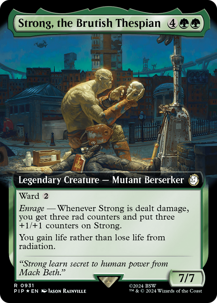 Strong, the Brutish Thespian (Extended Art) (Surge Foil) (931) [Universes Beyond: Fallout]
