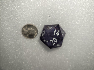 30mm D20 - Puprple with Silver Numbers