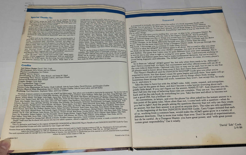 AD&D 2nd Edition Dungeon Master’s Guide (Used: Poor - Fair)