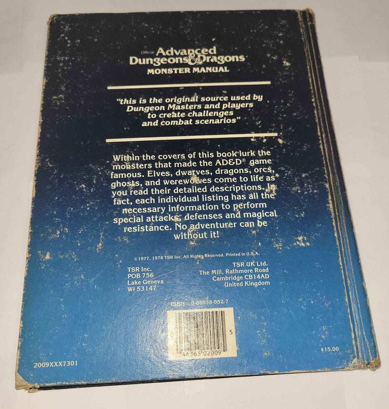 Advanced Dungeons & Dragons Monster Manual (Used: Poor)
