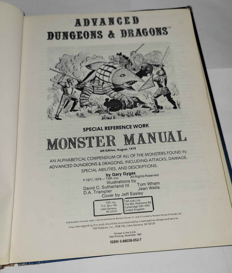Advanced Dungeons & Dragons Monster Manual (Used: Poor)