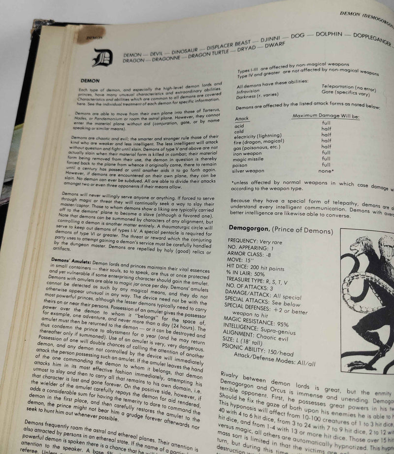 Advanced Dungeons & Dragons Monster Manual (Used: Poor)