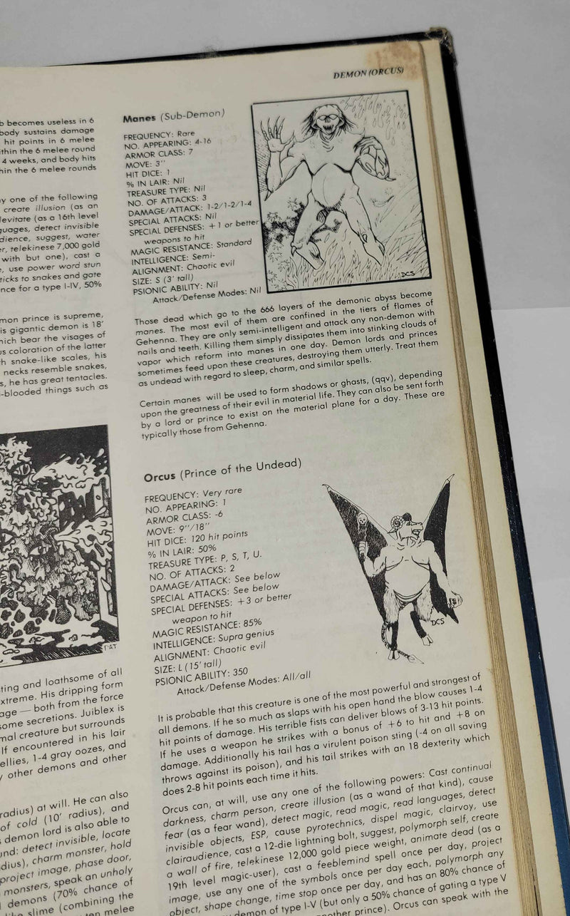 Advanced Dungeons & Dragons Monster Manual (Used: Poor)