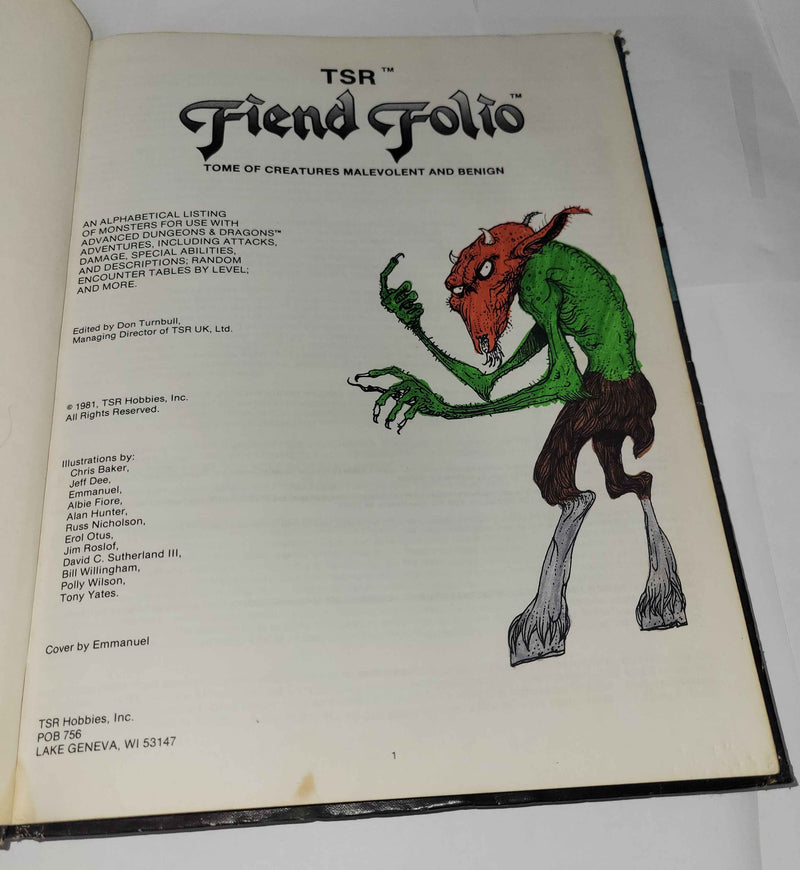 Fiend Folio, AD&D First Edition (Used: Fair - Fair Minus)