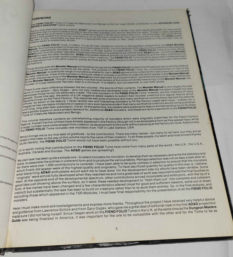 Fiend Folio, AD&D First Edition (Used: Fair - Fair Minus)