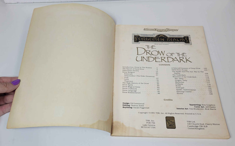 AD&D 2E: Forgotten Realms - The Drow of the Underdark (Used - Poor)