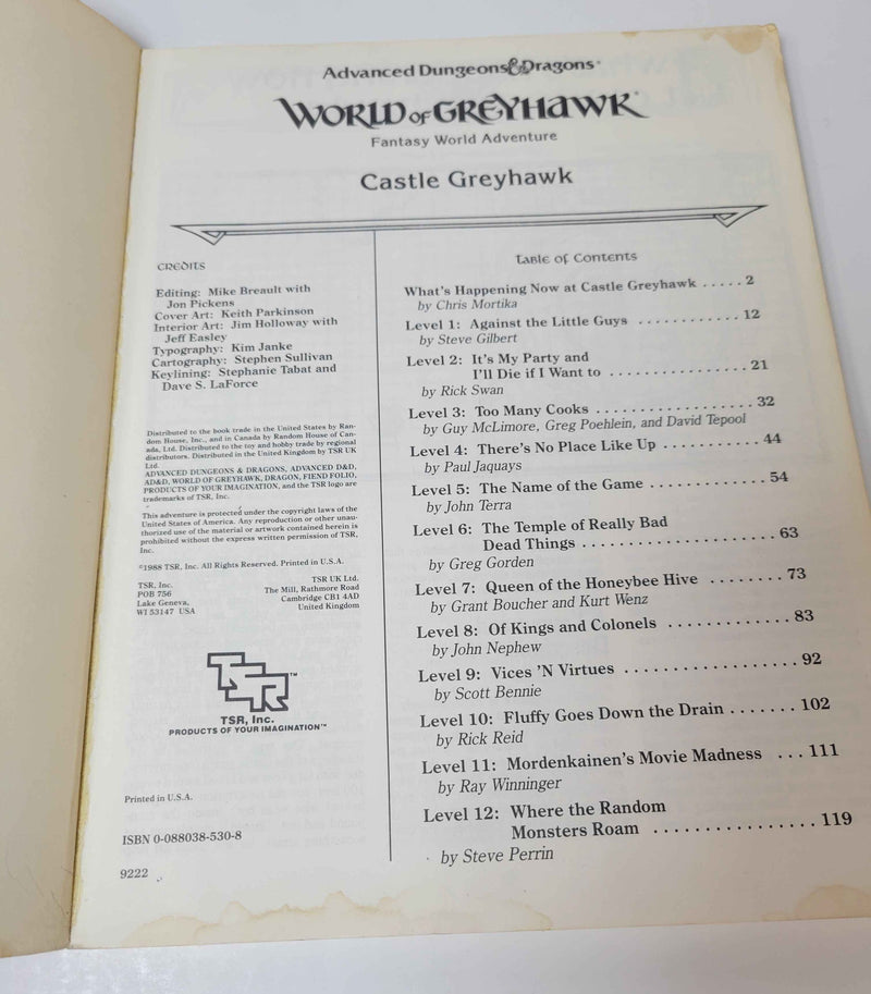 WG7 Castle Greyhawk – World of Greyhawk Adventure (Used: Fair-Poor)