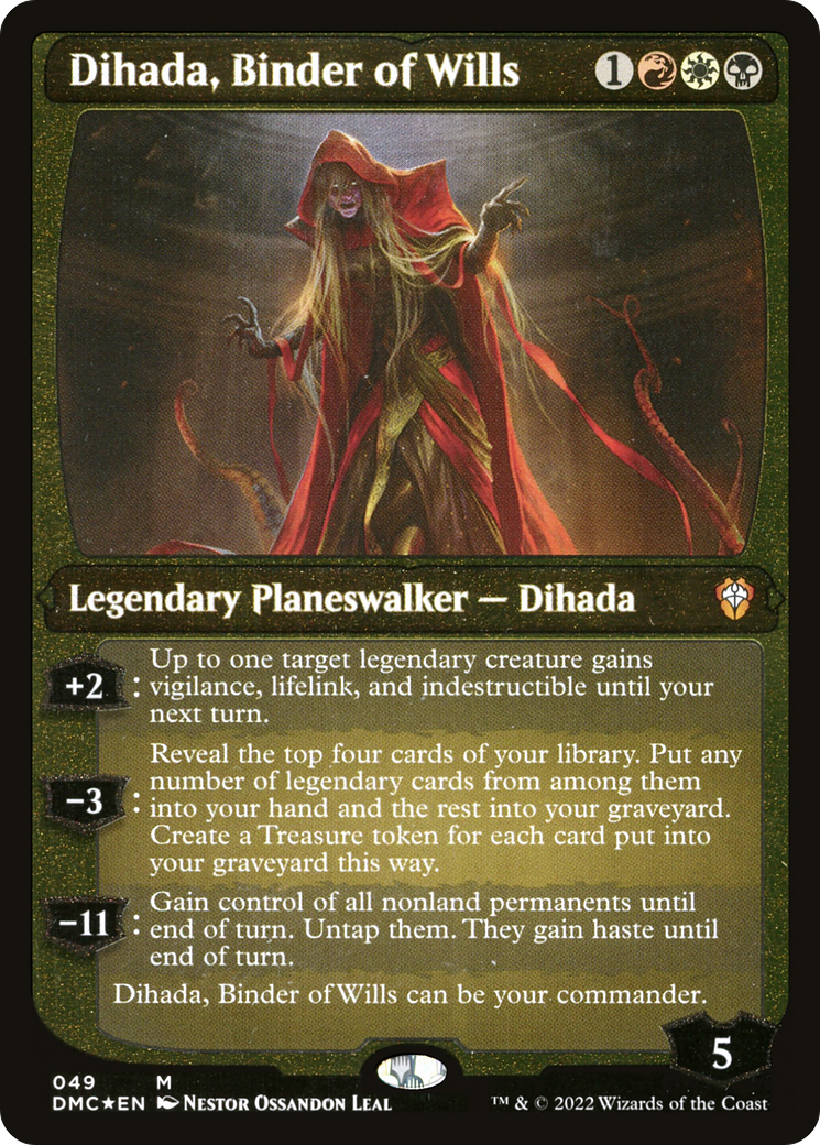 Dihada, Binder of Wills (Display Commander) - Thick Stock (49) [Commander: Dominaria United]