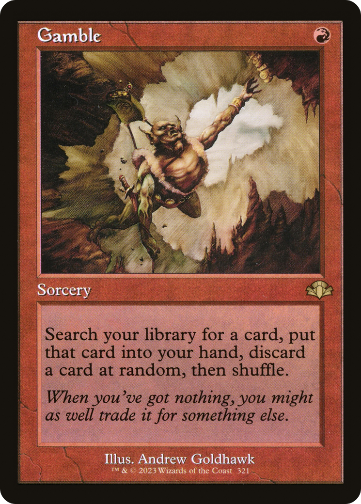 Gamble (Retro Frame) (321) [Dominaria Remastered]