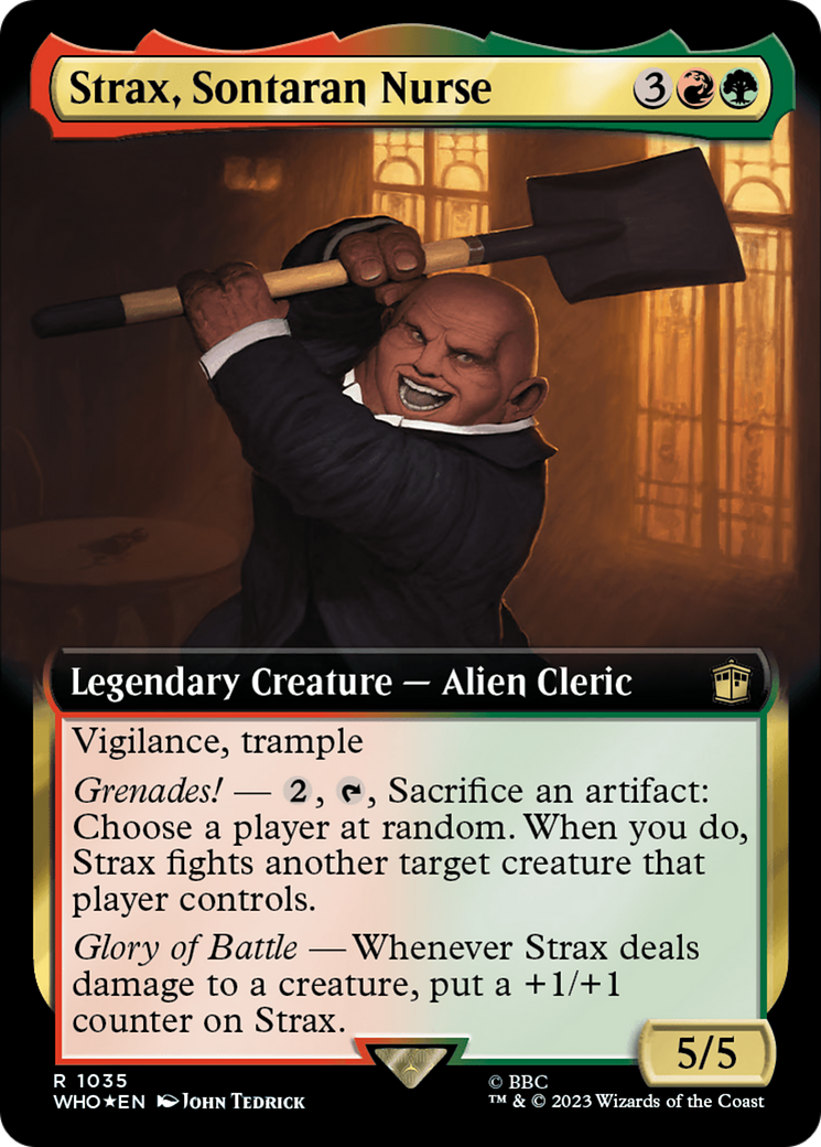 Strax, Sontaran Nurse (Extended Art) (Surge Foil) (1035) [Universes Beyond: Doctor Who]