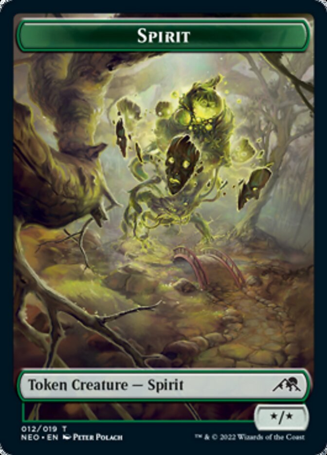 Samurai (003) // Spirit (012) Double-sided Token (3 // 12) [Kamigawa: Neon Dynasty]