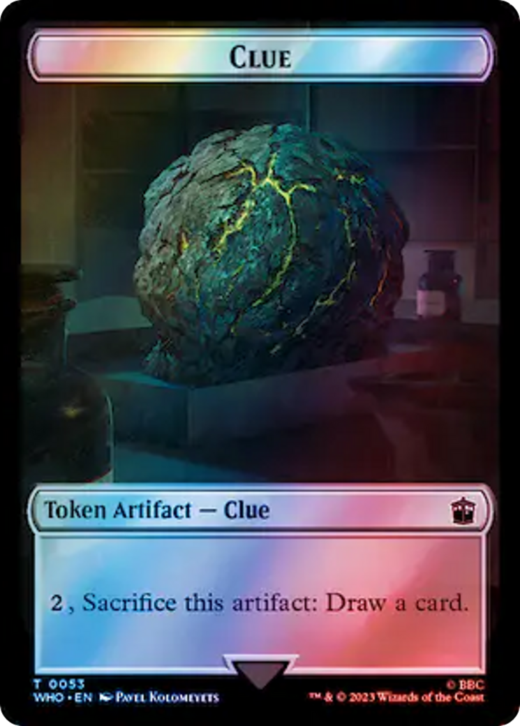 Fish // Clue (0053) Double-Sided Token (Surge Foil) (42 // 53) [Universes Beyond: Doctor Who]