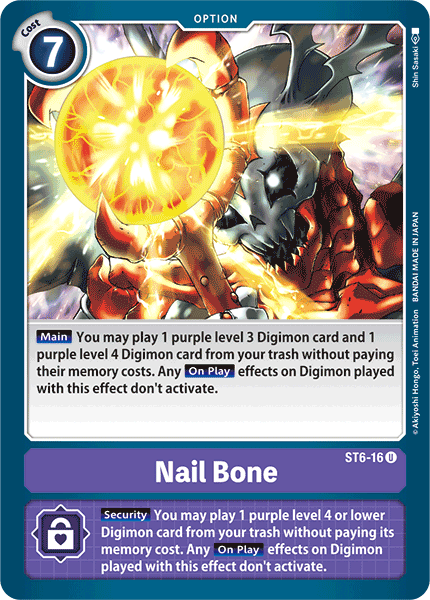 Nail Bone (ST6-16 U) [Starter Deck 06: Venomous Violet]