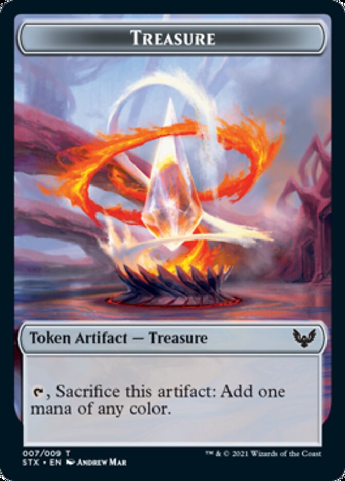 Spirit (6) // Treasure (7) Double-sided Token (6 // 7) [Strixhaven: School of Mages]