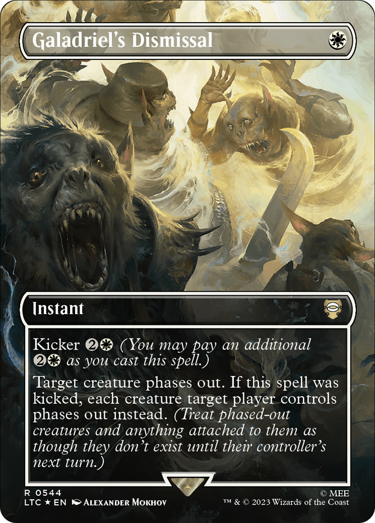 Galadriel's Dismissal (Borderless) (Surge Foil) (544) [Commander: The Lord of the Rings: Tales of Middle-earth]