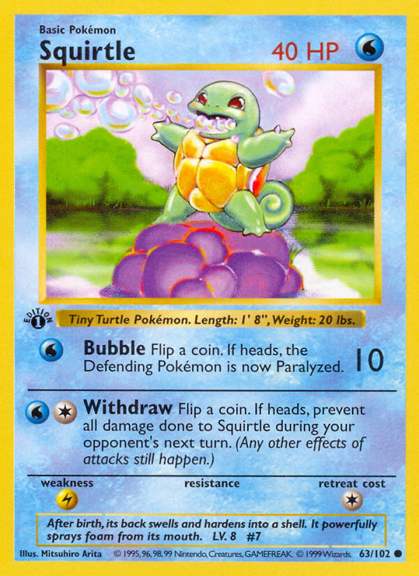 Squirtle (063/102) [Base Set (Shadowless)]