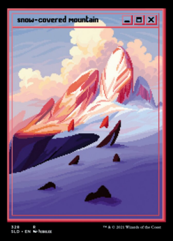 Snow-Covered Mountain (PixelSnowLands.jpg) (328) [Secret Lair Drop Series]