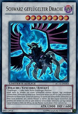 Image for Black-Winged Dragon (German) - "Schwarz geflugelter Drache" (AC11-DE003) [Advent Calendar 2011 (Adventskalender)] - YuGiOh