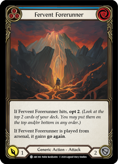 Fervent Forerunner (Blue) [U-ARC184] (Arcane Rising Unlimited)  Unlimited Rainbow Foil