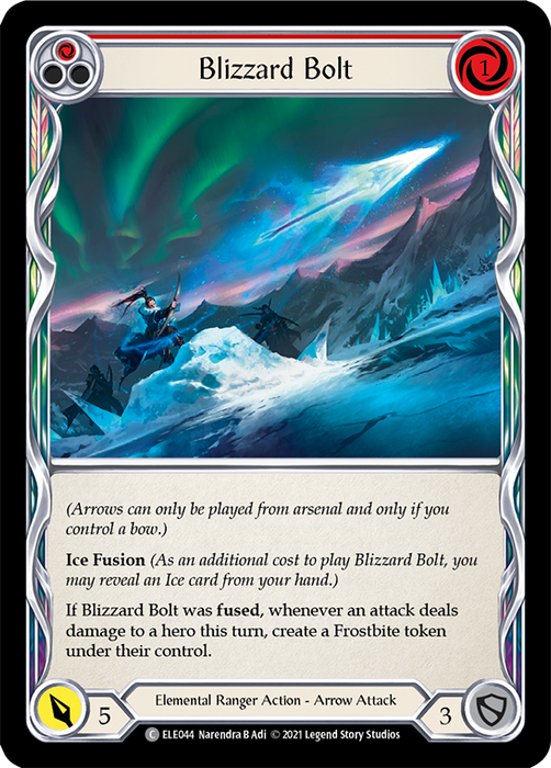 Blizzard Bolt (Red) [ELE044] (Tales of Aria)  1st Edition Rainbow Foil