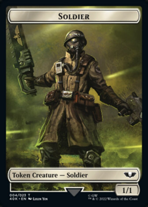 Soldier (004) // Arco-Flagellant Double-Sided Token (Surge Foil) [Warhammer 40,000 Tokens]