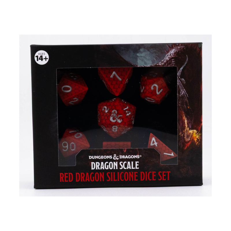 D&D Dragon Scale Silicone Dice Set: Red