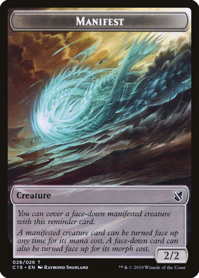 Saproling // Manifest Double-Sided Token (19 // 28) [Commander 2019]