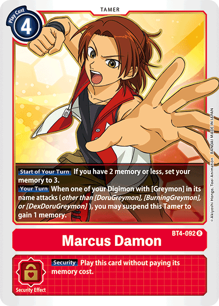 Marcus Damon (BT4-092 R) [Great Legend]