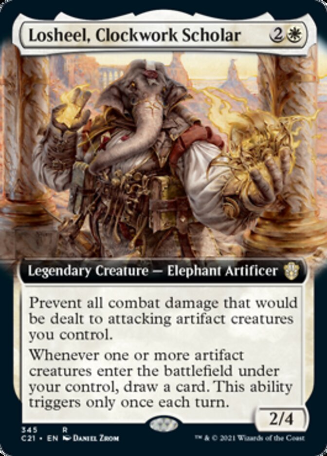 Losheel, Clockwork Scholar (Extended Art) (345) [Commander 2021]