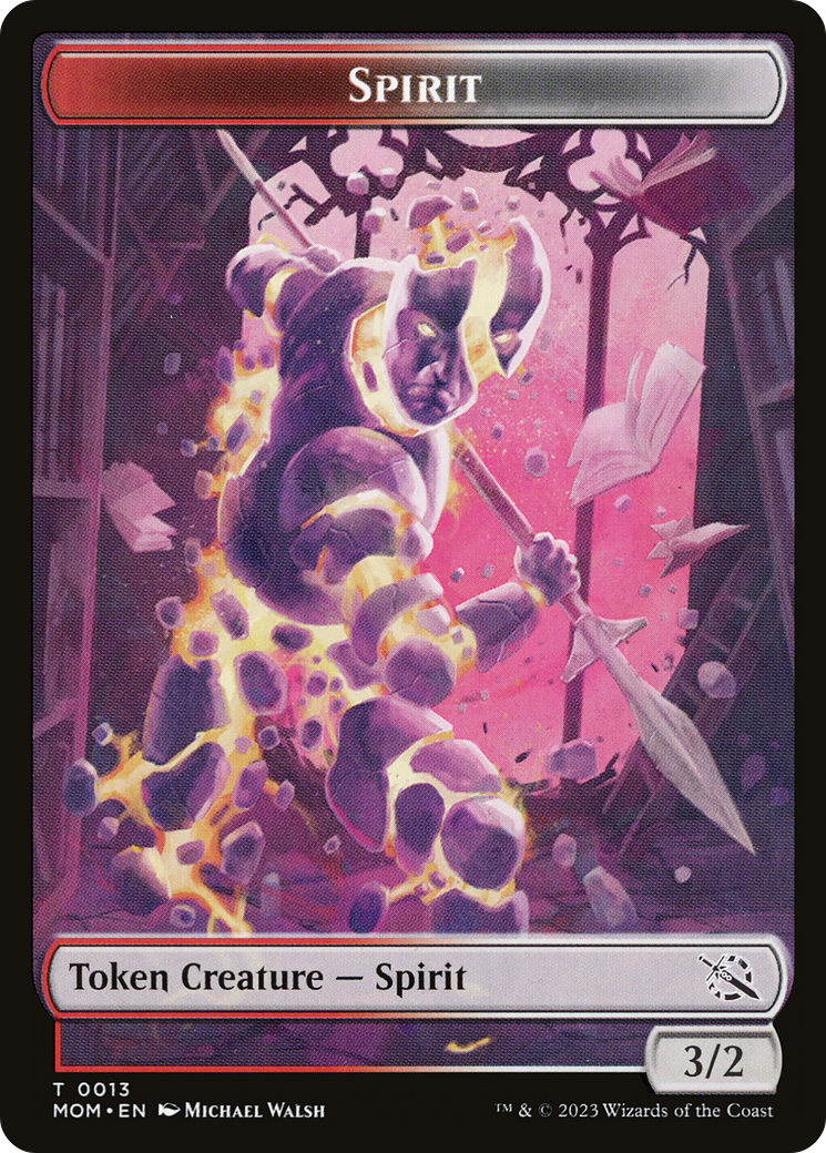 Monk // Spirit (0013) Double-Sided Token (1 // 13) [March of the Machine]