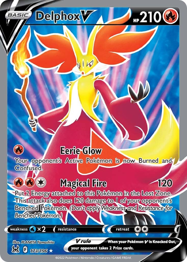 Delphox V (Full Art) (173/196) [SWSH11: Lost Origin]