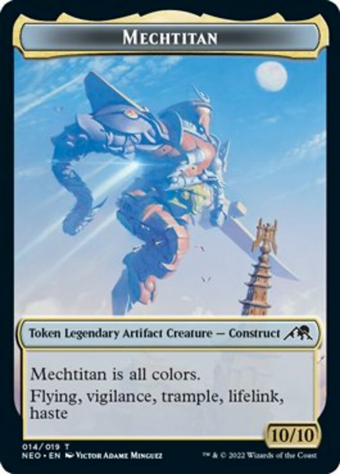 Spirit (002) // Mechtitan (014) Double-sided Token (2 // 14) [Kamigawa: Neon Dynasty]