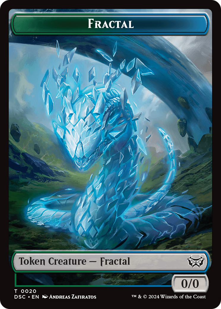 Wurm (0018) // Fractal Double-Sided Token (18 // 20) [Commander: Duskmourn: House of Horror]