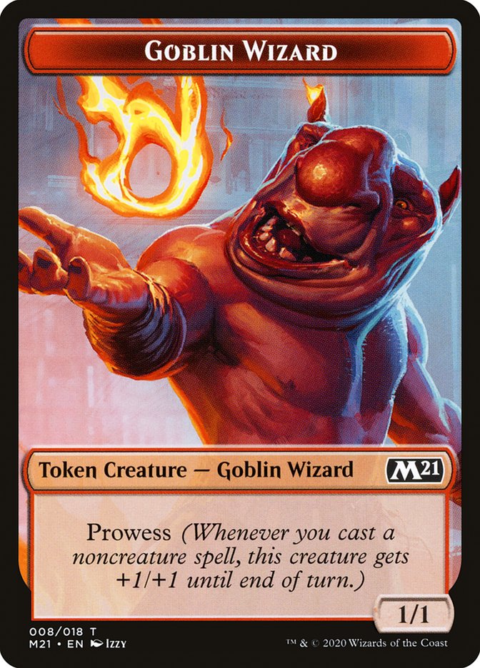 Demon // Goblin Wizard Double-Sided Token (6 // 8) [Core Set 2021]