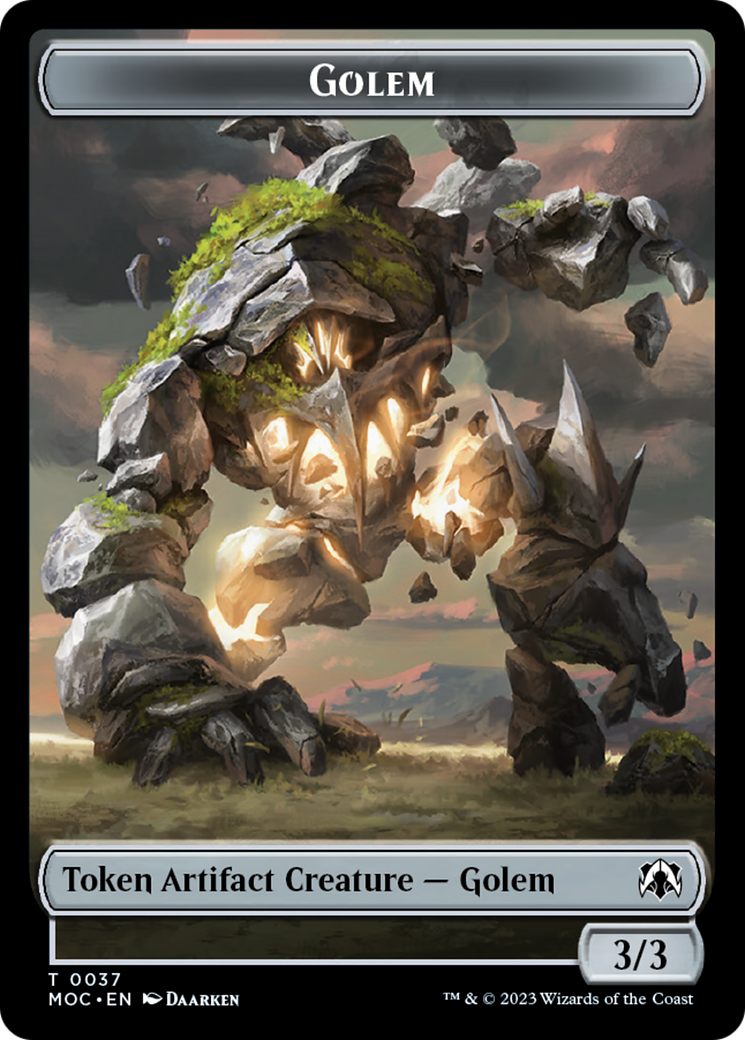 Golem // Blood Double-sided Token (37 // 32) [Commander: March of the Machine]
