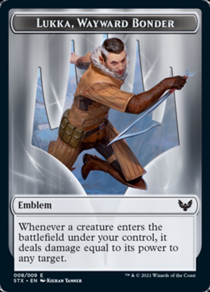 Fractal (3) // Emblem - Lukka, Wayward Bonder (8) Double-sided Token (3 // 8) [Strixhaven: School of Mages]
