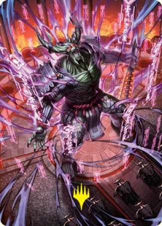 Hidetsugu, Devouring Chaos Art Card (Gold-Stamped Signature) (56) [Art Series: Kamigawa: Neon Dynasty]