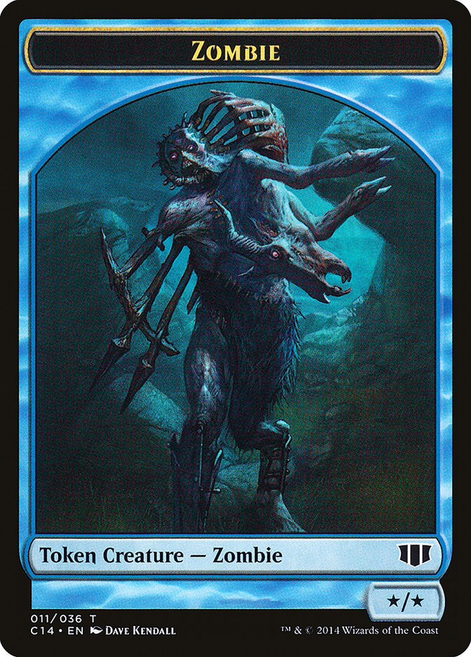 Kraken // Zombie (011) Double-Sided Token (9 // 11) [Commander 2014]