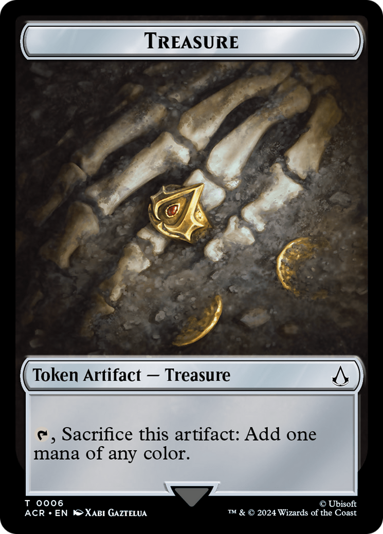 Assassin // Treasure Double-Sided Token (4 // 6) [Universes Beyond: Assassin's Creed]