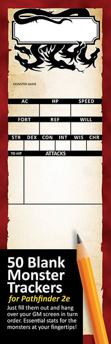 50 Blank Monster Pathtrackers 2e