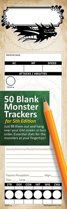 Blank Monster Trackers DnD 5e / 2024